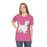 West Highland White Terrier Unisex Jersey Short Sleeve Tee, S - 3XL, Cotton, Light Fabric, FREE Shipping, Made in USA!!