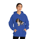 Tricolor Cavalier King Charles Spaniel Unisex Heavy Blend Hooded Sweatshirt, S - 5XL, 12 Colors, FREE Shipping, Made in Usa!!