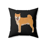 Shiba Inu Spun Polyester Square Pillow, 4 Sizes, Polyester Cover and Pillow, Double Sided Print, FREE Shipping, Made in USA!!