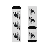 Boston Terrier Sublimation Socks, 3 Sizes, Polyester/Spandex, FREE Shipping, Made in USA!!