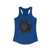 Black Pomeranian Women's Ideal Racerback Tank, 7 Colors; S - 2XL; Cotton/Polyester; Extra Light Fabric; FREE Shipping, Made in USA!!
