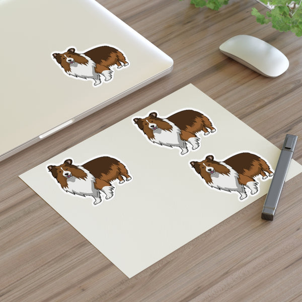 Shetland Sheepdog Sticker Sheets, 2 Image Sizes, 3 Image Surfaces, Water Resistant Vinyl, FREE Shipping, Made in USA!!