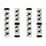 Australian Shepherd Sublimation Socks, 3 Sizes, 60% Polyester, Ribbed Tube, Cushioned Bottoms, FREE Shipping, Made in USA!!