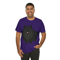 Black Pomeranian Unisex Jersey Short Sleeve Tee, S - 3XL, 16 Colors, Cotton, Light Fabric, FREE Shipping, Made in USA!!
