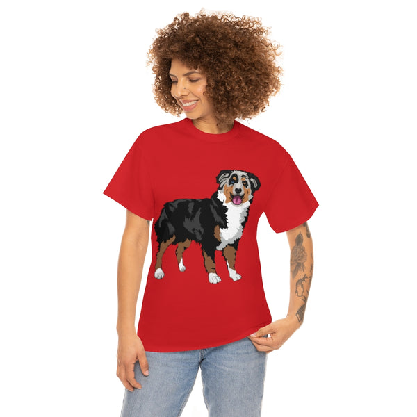 Australian Shepherd Unisex Heavy Cotton Tee, S-5XL, 12 Colors, 100% Cotton, Light Fabric, FREE Shipping, Made in USA!!