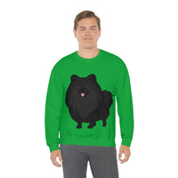 Black Pomeranian Unisex Heavy Blend™ Crewneck Sweatshirt, S - 3XL; 4 Colors; Cotton/Polyester; Medium Heavy Fabric; FREE Shipping; Made in USA!!