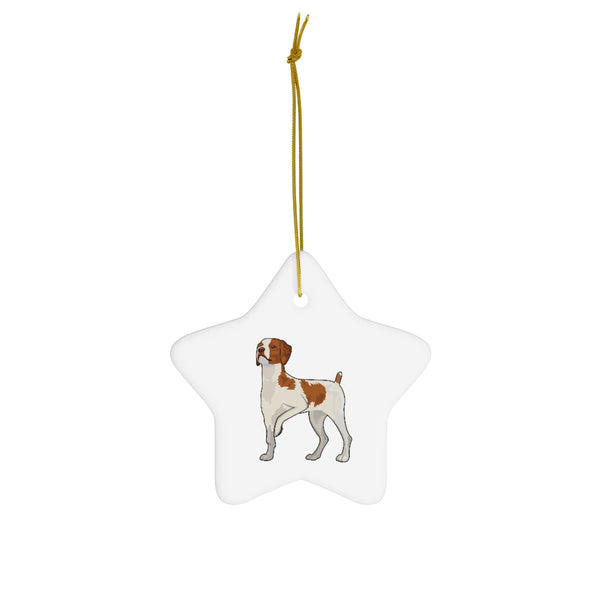 Brittany Dog Ceramic Ornaments