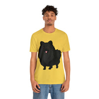 Black Pomeranian Unisex Jersey Short Sleeve Tee, S - 3XL, 16 Colors, Cotton, Light Fabric, FREE Shipping, Made in USA!!