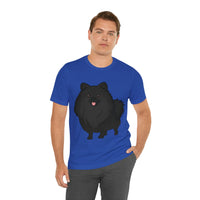 Black Pomeranian Unisex Jersey Short Sleeve Tee, S - 3XL, 16 Colors, Cotton, Light Fabric, FREE Shipping, Made in USA!!