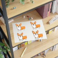 Pembroke Welsh Corgi Sticker Sheets, 2 Image Sizes, 3 Image Surfaces, Water Resistant Vinyl, FREE Shipping, Made in USA!!