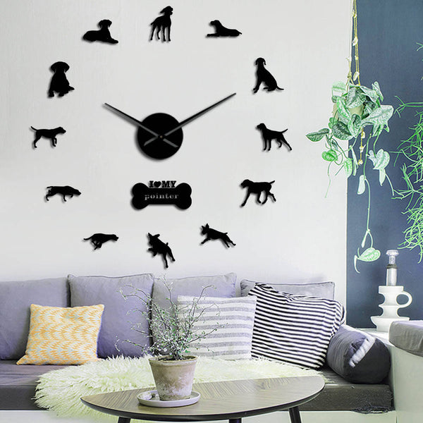 German Shorthaired Pointer Dog Breed Modern 3D DIY Wall Clock  Deutsch Kurzhaar Wall Watch Pet Lover Gift Creative Show