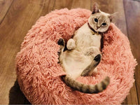 Plush Bed Soft Long Plush Bed Round Pet Dog Bed For Small Dogs Cats Nest Winter Warm Sleeping Bed Puppy Mat
