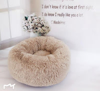 Plush Bed Soft Long Plush Bed Round Pet Dog Bed For Small Dogs Cats Nest Winter Warm Sleeping Bed Puppy Mat