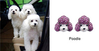 Super cute pet dog ear stud microinlay husky poodle bichon silver color needle fun animal earrings MH2201