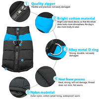 Clothes for Large Dogs Waterproof Dog Vest Jacket Winter Nylon Dogs Clothing for Dogs Chihuahua Labrador Blue Pink