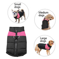 Clothes for Large Dogs Waterproof Dog Vest Jacket Winter Nylon Dogs Clothing for Dogs Chihuahua Labrador Blue Pink