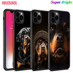 Rottweiler Black Silicone Phone Case, iPhone 11, 11 Pro, XS, MAX XR, X, 8, 7, 6S, 6 Plus, 5S, Gloss Phone Case Cover