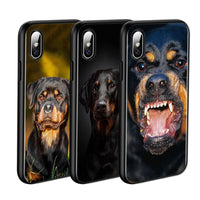 Rottweiler Black Silicone Phone Case, iPhone 11, 11 Pro, XS, MAX XR, X, 8, 7, 6S, 6 Plus, 5S, Gloss Phone Case Cover
