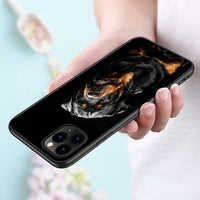 Rottweiler Black Silicone Phone Case, iPhone 11, 11 Pro, XS, MAX XR, X, 8, 7, 6S, 6 Plus, 5S, Gloss Phone Case Cover