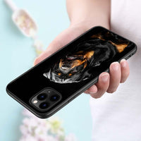 Rottweiler Black Silicone Phone Case, iPhone 11, 11 Pro, XS, MAX XR, X, 8, 7, 6S, 6 Plus, 5S, Gloss Phone Case Cover
