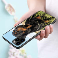 Rottweiler Black Silicone Phone Case, iPhone 11, 11 Pro, XS, MAX XR, X, 8, 7, 6S, 6 Plus, 5S, Gloss Phone Case Cover