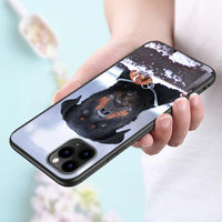 Rottweiler Black Silicone Phone Case, iPhone 11, 11 Pro, XS, MAX XR, X, 8, 7, 6S, 6 Plus, 5S, Gloss Phone Case Cover