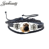 Rottweiler Glass Cabochon Bracelet, Sheltie, Shar Pei Dog, Multilayer Leather Bracelet, Fashion Accessories, Jewelry