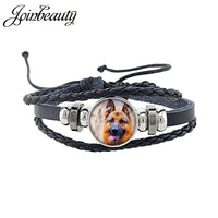 Rottweiler Glass Cabochon Bracelet, Sheltie, Shar Pei Dog, Multilayer Leather Bracelet, Fashion Accessories, Jewelry