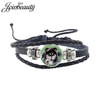 Rottweiler Glass Cabochon Bracelet, Sheltie, Shar Pei Dog, Multilayer Leather Bracelet, Fashion Accessories, Jewelry