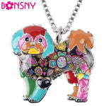 Shih Tzu Jewelry, Alloy, Yorkie, Yorkshire Dog, Choker, Enamel Necklace Chain. Collar Pendant.