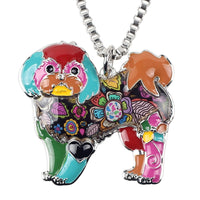 Shih Tzu Jewelry, Alloy, Yorkie, Yorkshire Dog, Choker, Enamel Necklace Chain. Collar Pendant.
