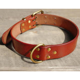 Dog Collars, Genuine Leather, Pit Bull, German Shepherd, Labrador, Durable D Ring & Buckle, S/M/L/XL Black