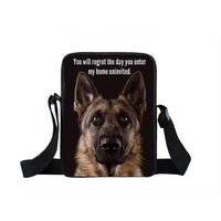 German Shepherd Mini Messenger Bag, Women Handbag, School Bag, Book Bag