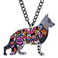 German Shepherd Bonsny Acrylic Necklace, Pendant, Chain, Collar, Choker