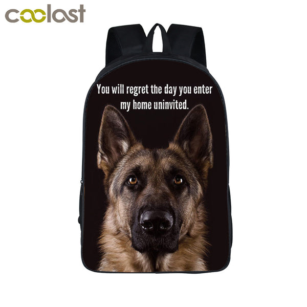 German Shepherd / Pit / Staffordshire Bull Terrier / Rottweiler Backpack For Teenager Children School Bags Boy Dog Bag