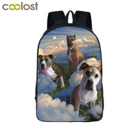 German Shepherd / Pit / Staffordshire Bull Terrier / Rottweiler Backpack For Teenager Children School Bags Boy Dog Bag