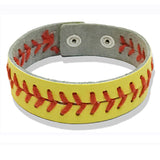 Softball Wristbands, Leather Bracelets, Wristlets, Stitches, Team Colors, 12 Variations, FREE Shipping