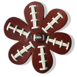 Softball Leather Hair Flower Hair Clips, 4 inch Seamed Hair Bows, Team Colors Rhinestone, FREE Shipping