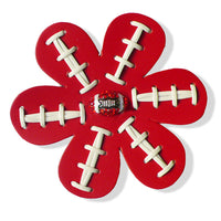 Softball Leather Hair Flower Hair Clips, 4 inch Seamed Hair Bows, Team Colors Rhinestone, FREE Shipping