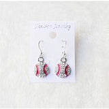 Softball Dangle Earring, Rhinestone Crystal Bling, 11 Variations, FREE Shipping