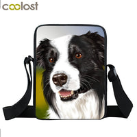 Dog Mini Messenger Bags,  Kids School Bags, Bookbag, Travel Bag, Backpack, Labrador, Rottweiler, Border Collies,   Women  Girls