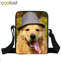 Dog Mini Messenger Bags,  Kids School Bags, Bookbag, Travel Bag, Backpack, Labrador, Rottweiler, Border Collies,   Women  Girls