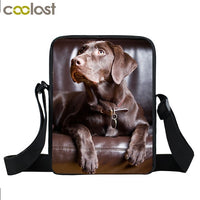 Dog Mini Messenger Bags,  Kids School Bags, Bookbag, Travel Bag, Backpack, Labrador, Rottweiler, Border Collies,   Women  Girls