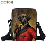 Dog Mini Messenger Bags,  Kids School Bags, Bookbag, Travel Bag, Backpack, Labrador, Rottweiler, Border Collies,   Women  Girls