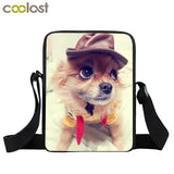 Dog Mini Messenger Bags,  Kids School Bags, Bookbag, Travel Bag, Backpack, Labrador, Rottweiler, Border Collies,   Women  Girls