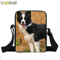 Dog Mini Messenger Bags,  Kids School Bags, Bookbag, Travel Bag, Backpack, Labrador, Rottweiler, Border Collies,   Women  Girls