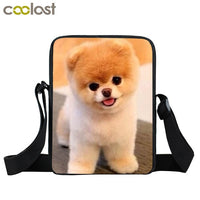 Dog Mini Messenger Bags,  Kids School Bags, Bookbag, Travel Bag, Backpack, Labrador, Rottweiler, Border Collies,   Women  Girls