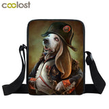 Dog Mini Messenger Bags,  Kids School Bags, Bookbag, Travel Bag, Backpack, Labrador, Rottweiler, Border Collies,   Women  Girls