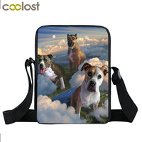 Dog Mini Messenger Bags,  Kids School Bags, Bookbag, Travel Bag, Backpack, Labrador, Rottweiler, Border Collies,   Women  Girls