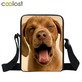 Dog Mini Messenger Bags,  Kids School Bags, Bookbag, Travel Bag, Backpack, Labrador, Rottweiler, Border Collies,   Women  Girls